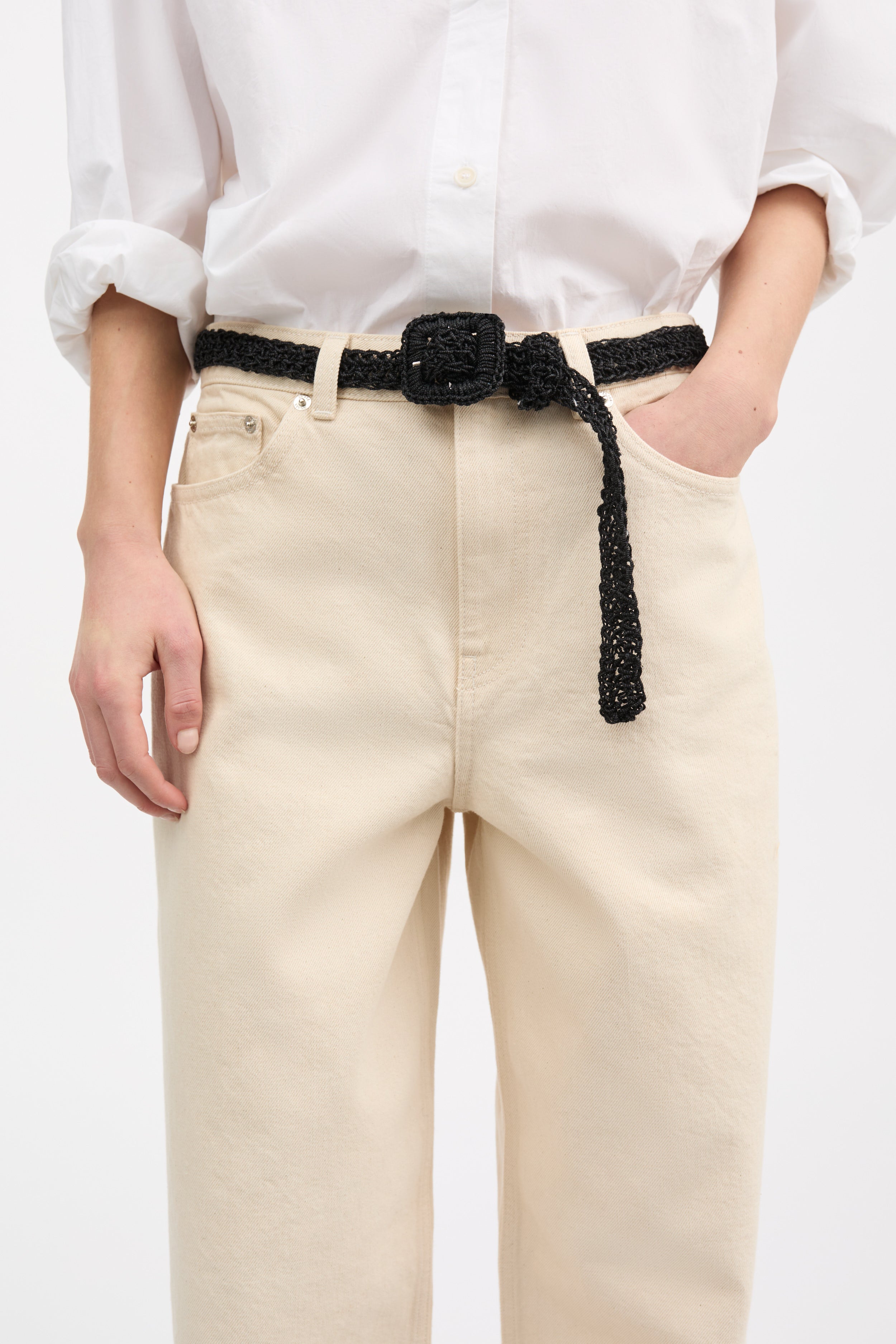 Skall Studio Carlie straw belt Belt Black
